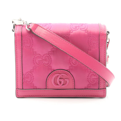 GGマトラッセ ミニ ショルダーバッグ ナイロン レザー ピンクパープル グッチ バッグ GUCCI
