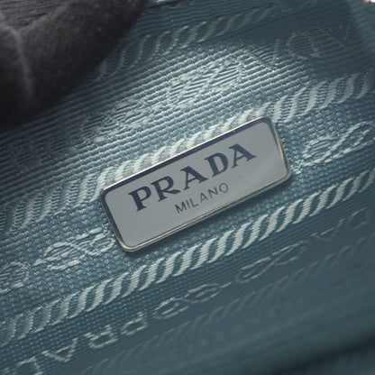 Re-Edition 2005 チェーンショルダーバッグ ナイロン サフィアーノレザー ライトブルー 2WAY プラダ バッグ PRADA