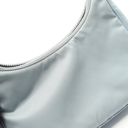 Re-Edition 2005 チェーンショルダーバッグ ナイロン サフィアーノレザー ライトブルー 2WAY プラダ バッグ PRADA