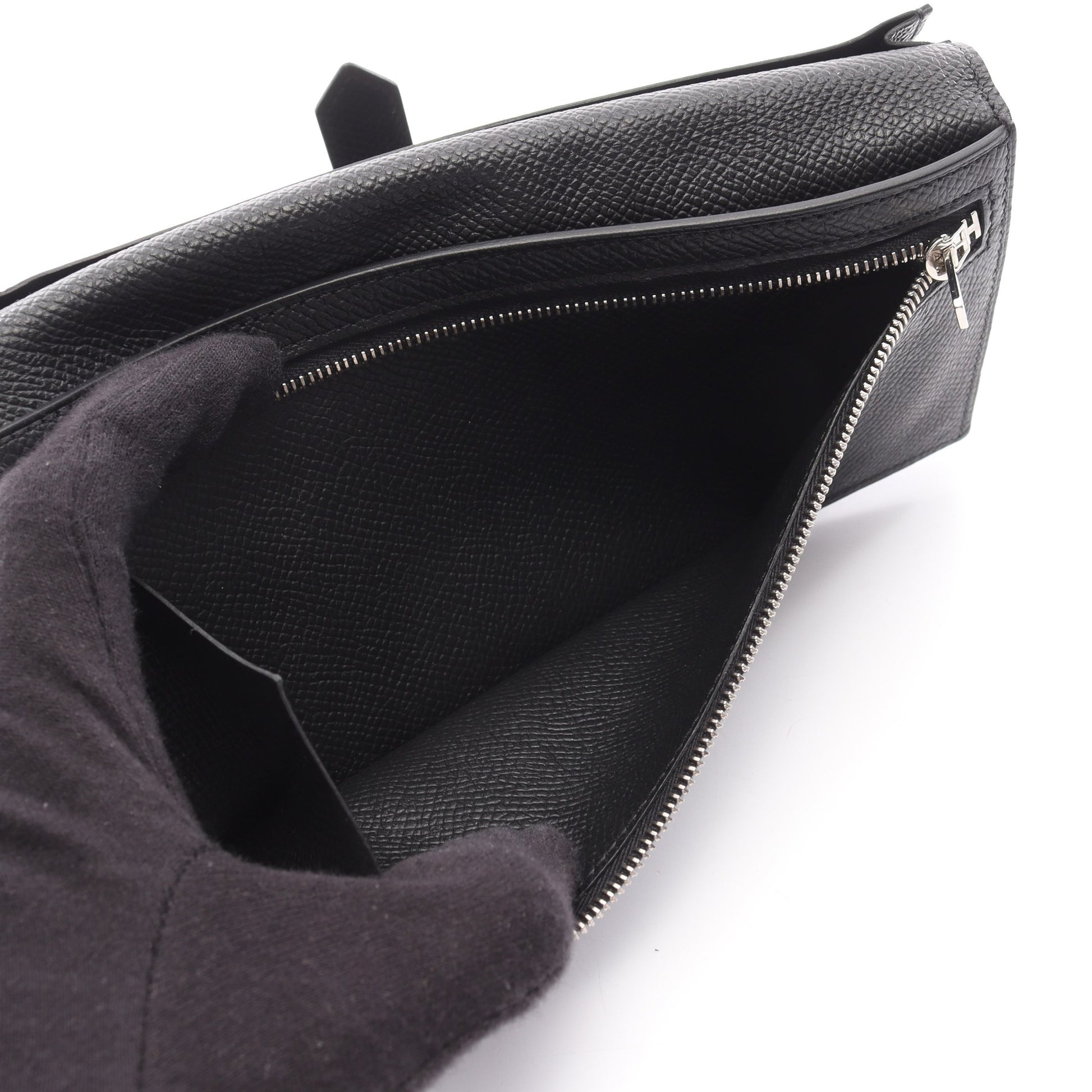 ベアンスフレ 二つ折り長財布 ヴォーエプソン ブラック ブラック金具 B刻印 エルメス 財布・小物 HERMES