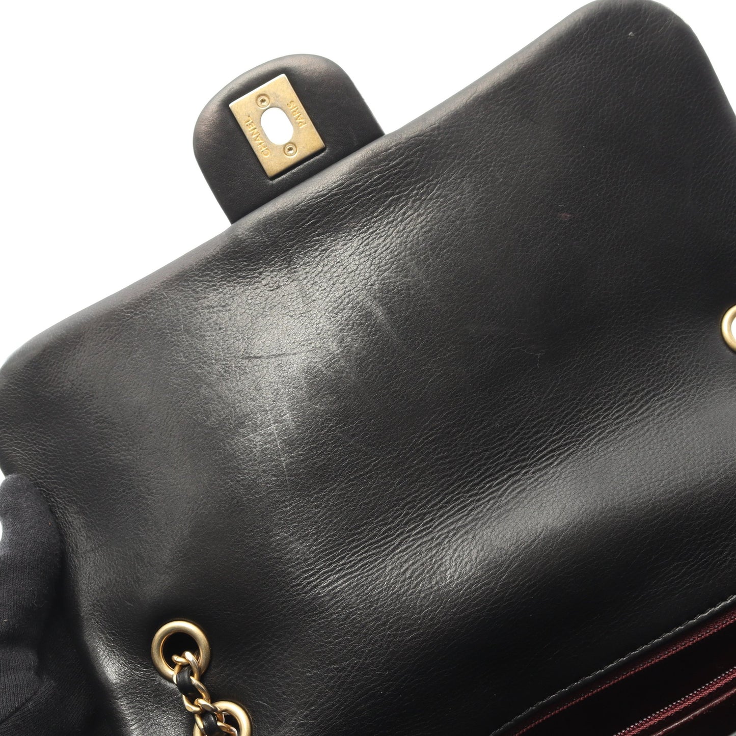 マトラッセ Wチェーンショルダーバッグ ラムスキン ブラック ゴールド金具 シャネル バッグ CHANEL