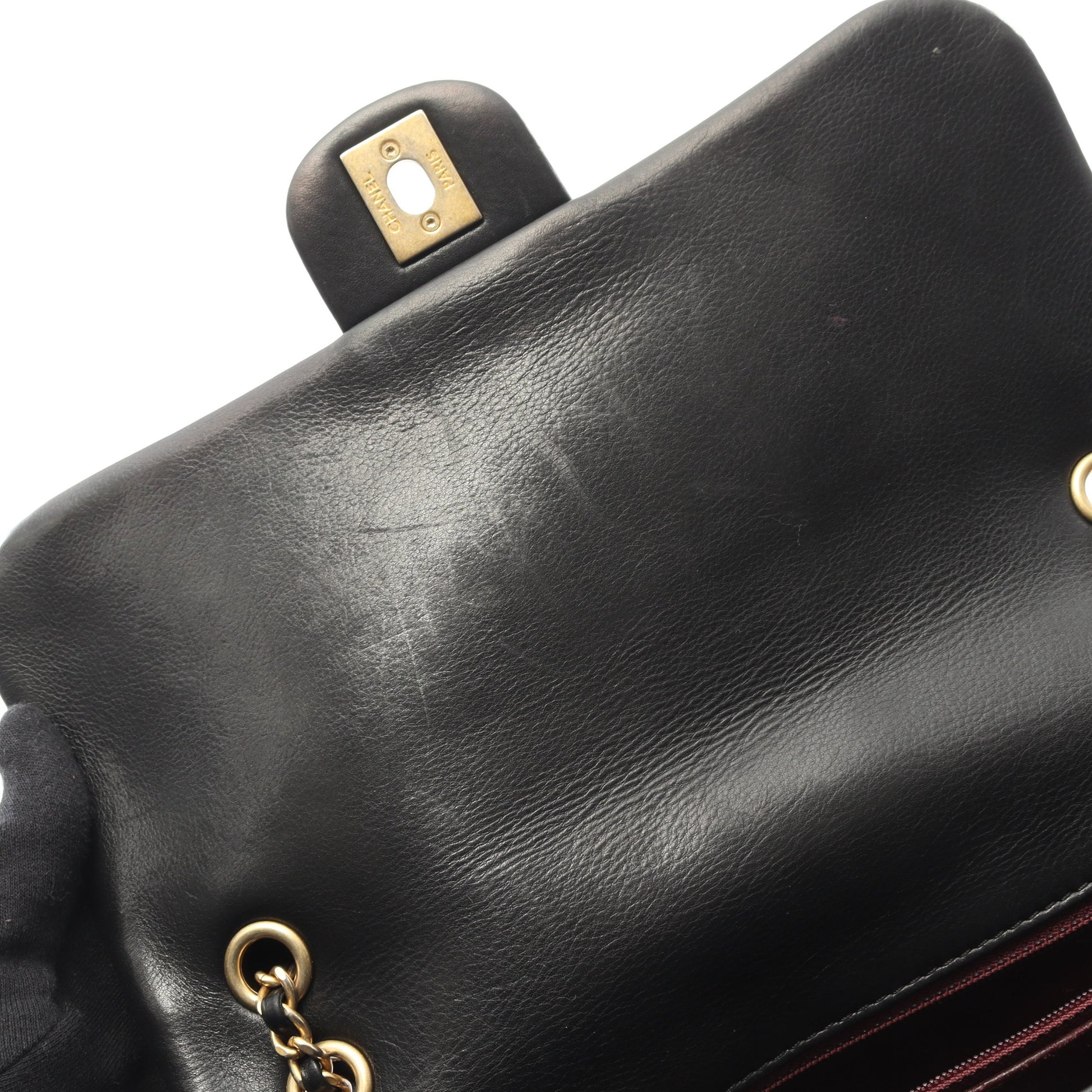 マトラッセ Wチェーンショルダーバッグ ラムスキン ブラック ゴールド金具 シャネル バッグ CHANEL