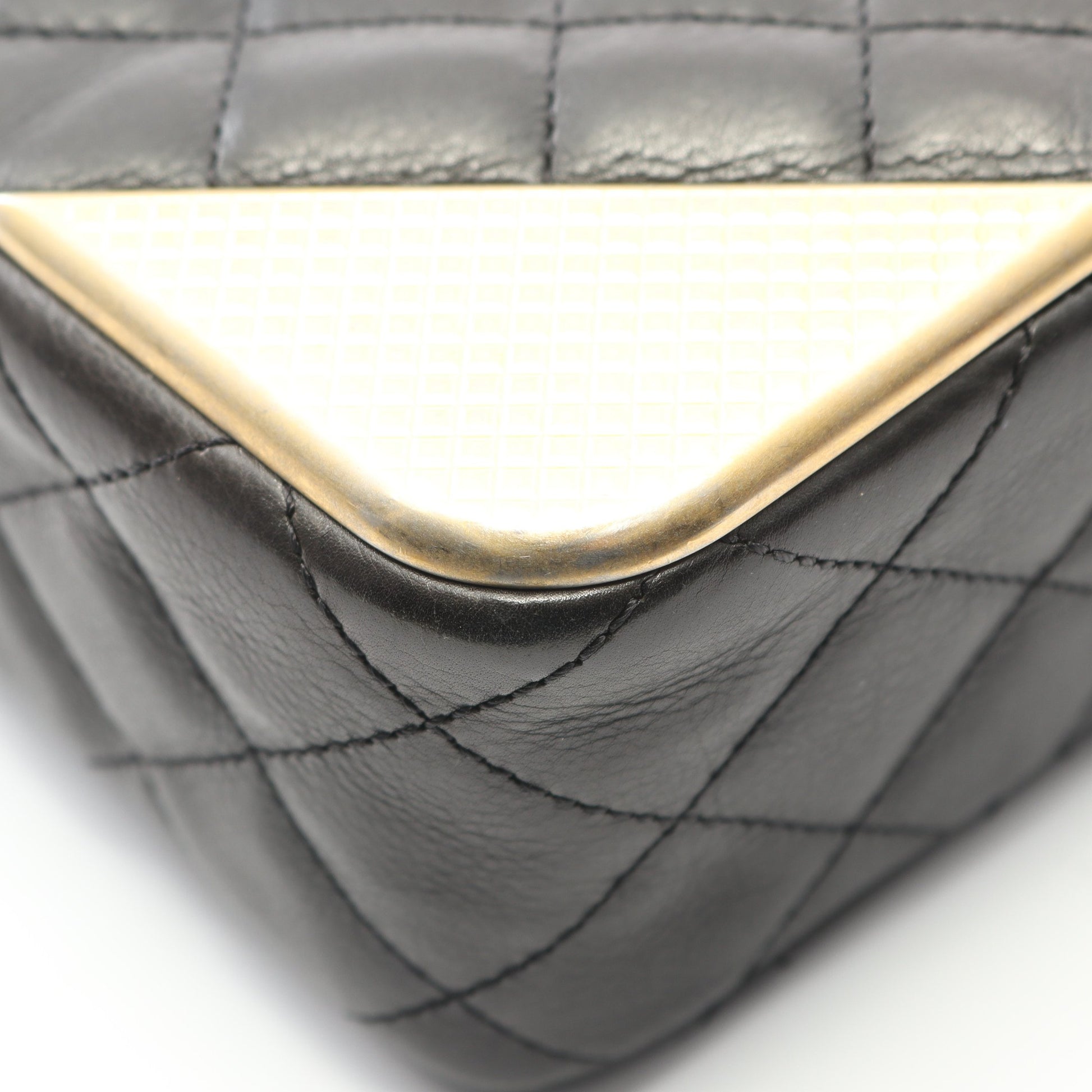 マトラッセ Wチェーンショルダーバッグ ラムスキン ブラック ゴールド金具 シャネル バッグ CHANEL
