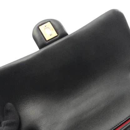 マトラッセ チェーンショルダーバッグ ラムスキン ブラック ゴールド金具 2WAY シャネル バッグ CHANEL
