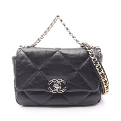 19 ディズヌフ マトラッセ チェーンショルダーバッグ レザー ブラック コンビ金具 2WAY シャネル バッグ CHANEL