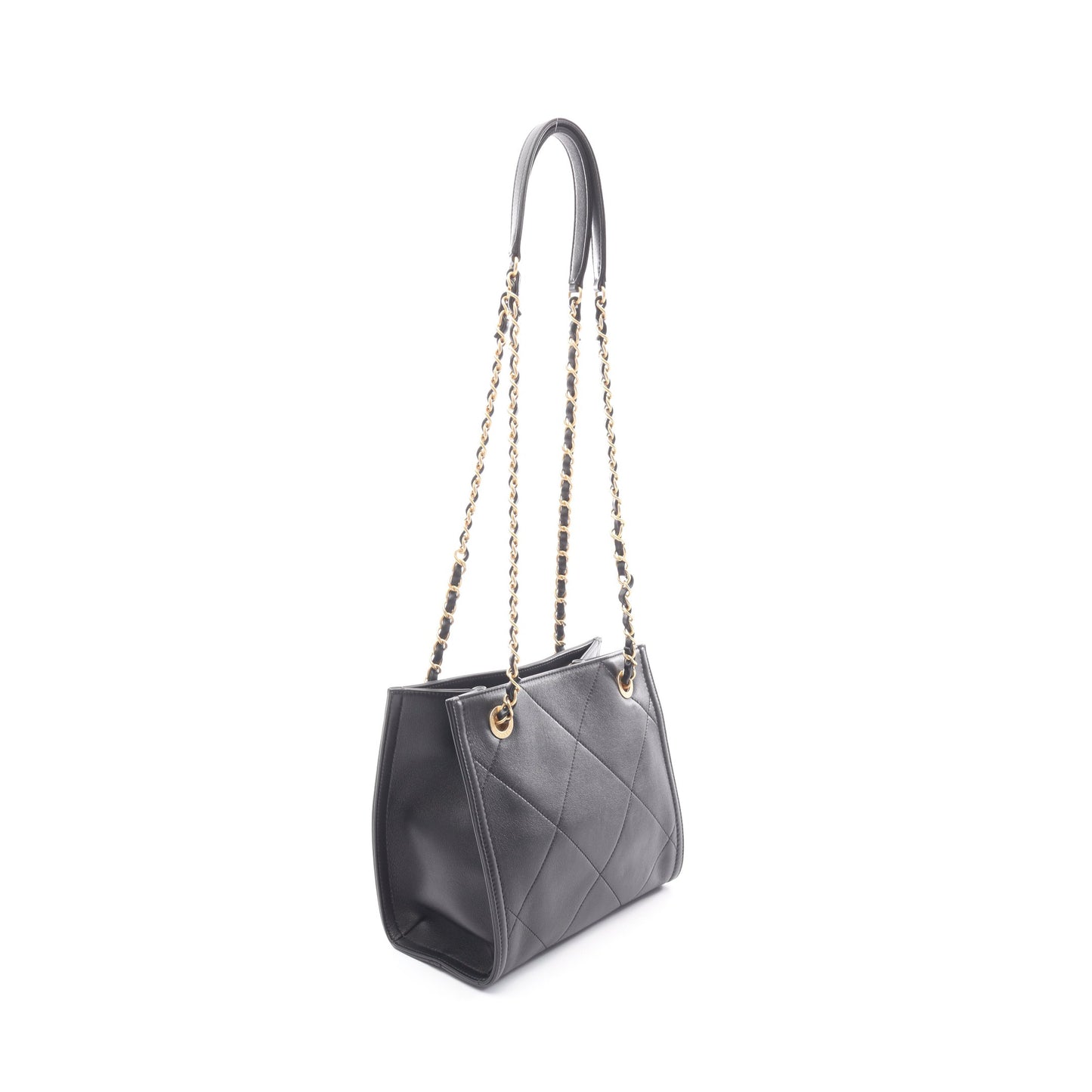 マトラッセ ショルダーバッグ トートバッグ レザー ブラック ゴールド金具 シャネル バッグ CHANEL