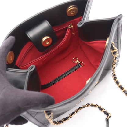マトラッセ ショルダーバッグ トートバッグ レザー ブラック ゴールド金具 シャネル バッグ CHANEL