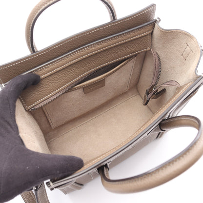 ラゲージ ナノショッパー ハンドバッグ レザー グレーブラウン 2WAY セリーヌ バッグ CELINE