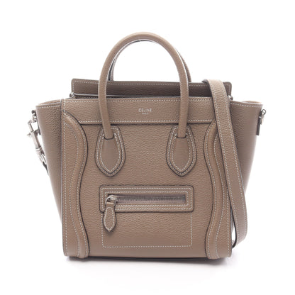 ラゲージ ナノショッパー ハンドバッグ レザー グレーブラウン 2WAY セリーヌ バッグ CELINE