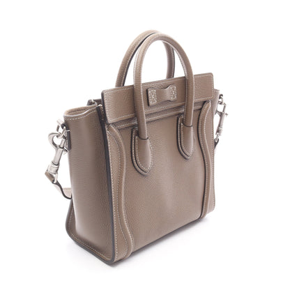 ラゲージ ナノショッパー ハンドバッグ レザー グレーブラウン 2WAY セリーヌ バッグ CELINE