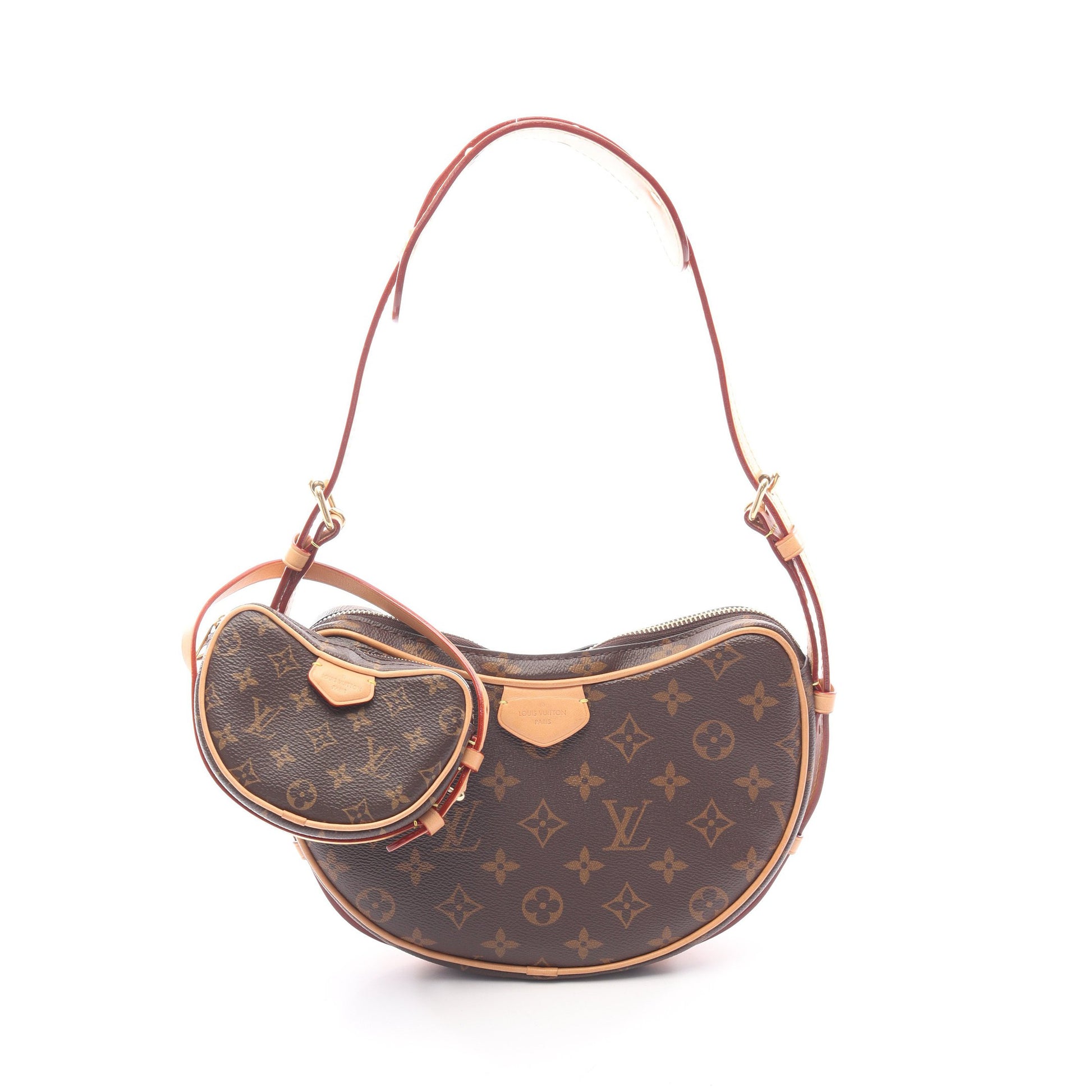 クロワッサン モノグラム ショルダーバッグ PVC レザー ブラウン ルイヴィトン バッグ LOUIS VUITTON