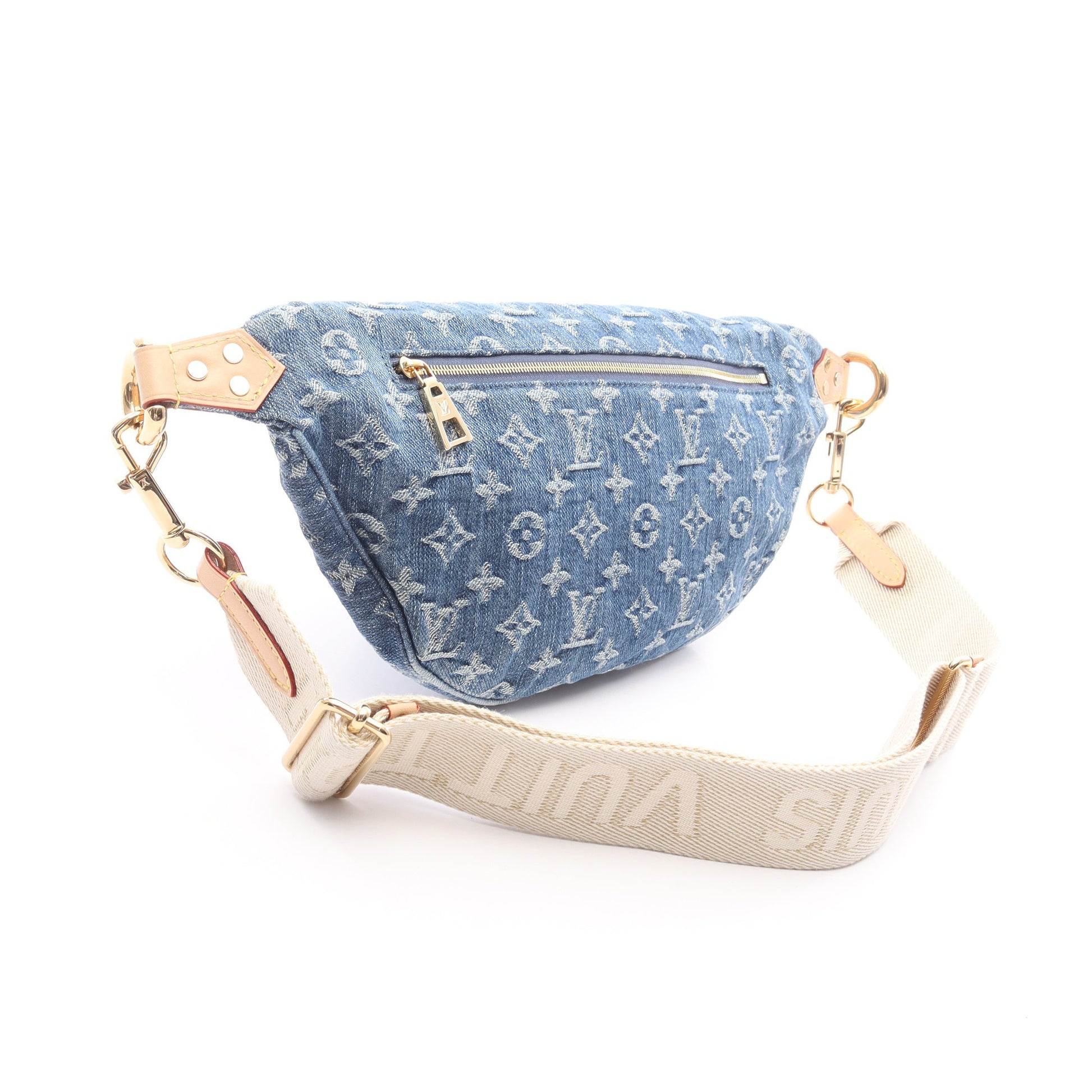 ハイライズ モノグラムデニム ボディバッグ デニム レザー インディゴブルー ルイヴィトン バッグ LOUIS VUITTON