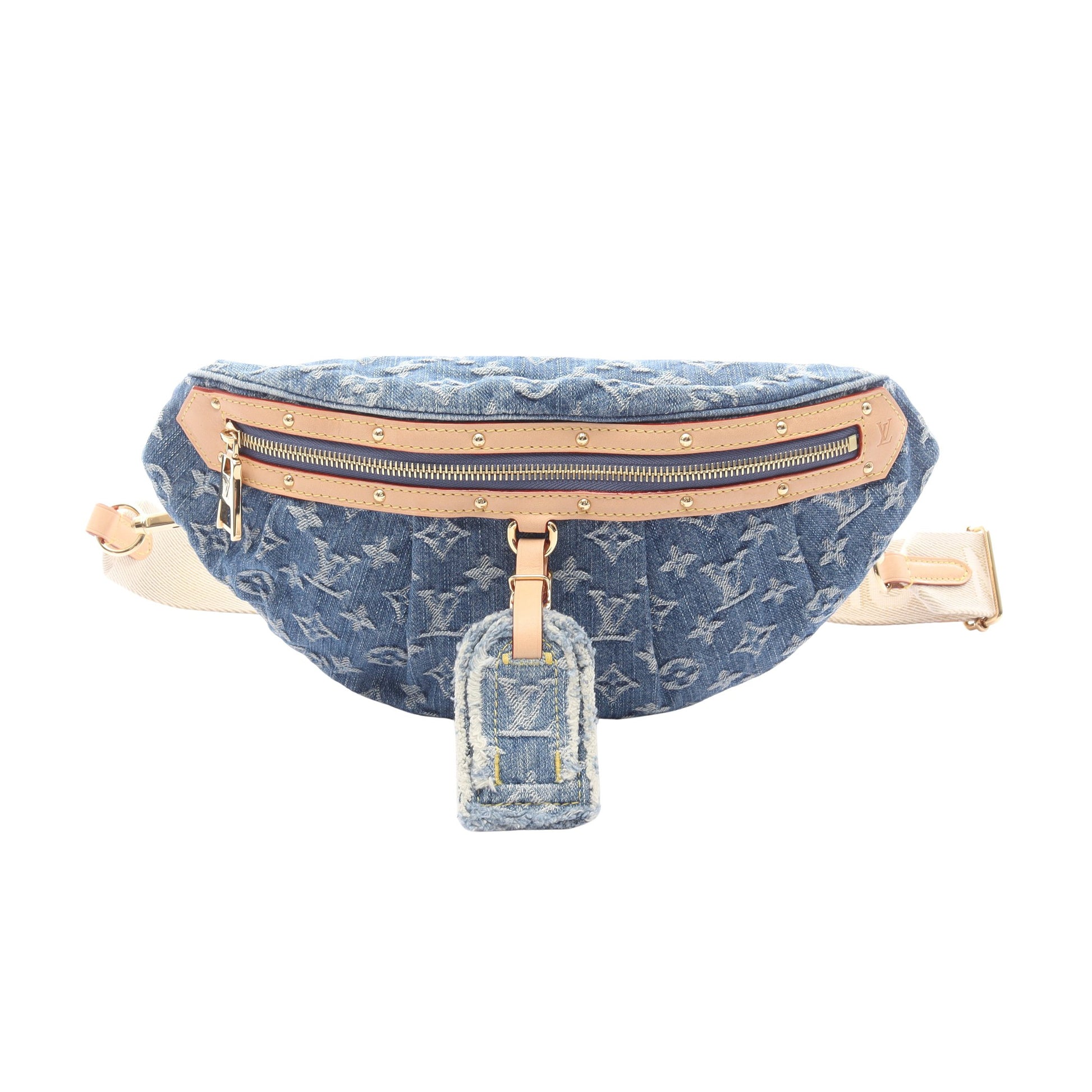 ハイライズ モノグラムデニム ボディバッグ デニム レザー インディゴブルー ルイヴィトン バッグ LOUIS VUITTON