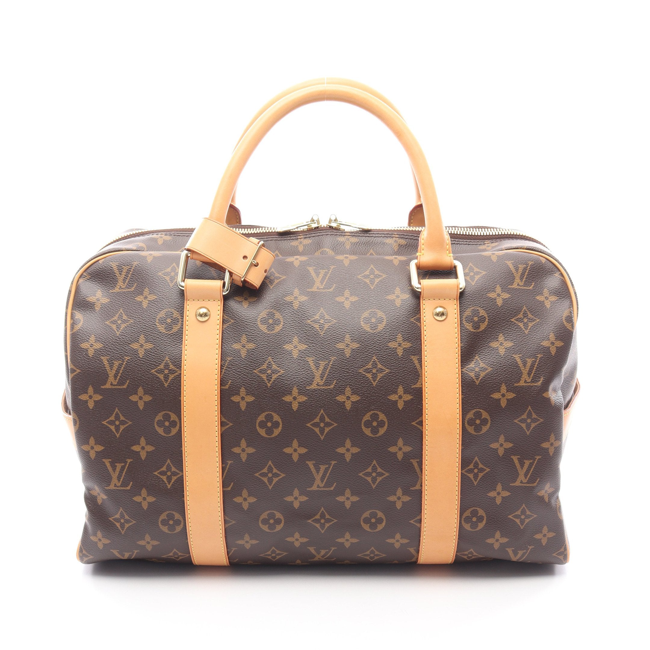 キャリーオール モノグラム ボストンバッグ PVC レザー ブラウン ルイ