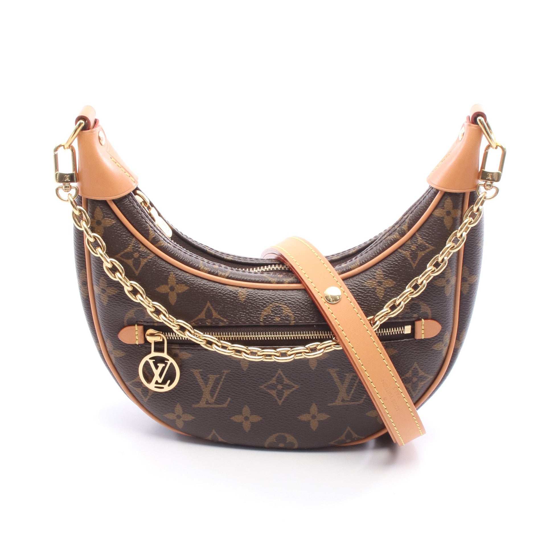ループ モノグラム チェーンショルダーバッグ PVC レザー ブラウン 2WAY ルイヴィトン バッグ LOUIS VUITTON