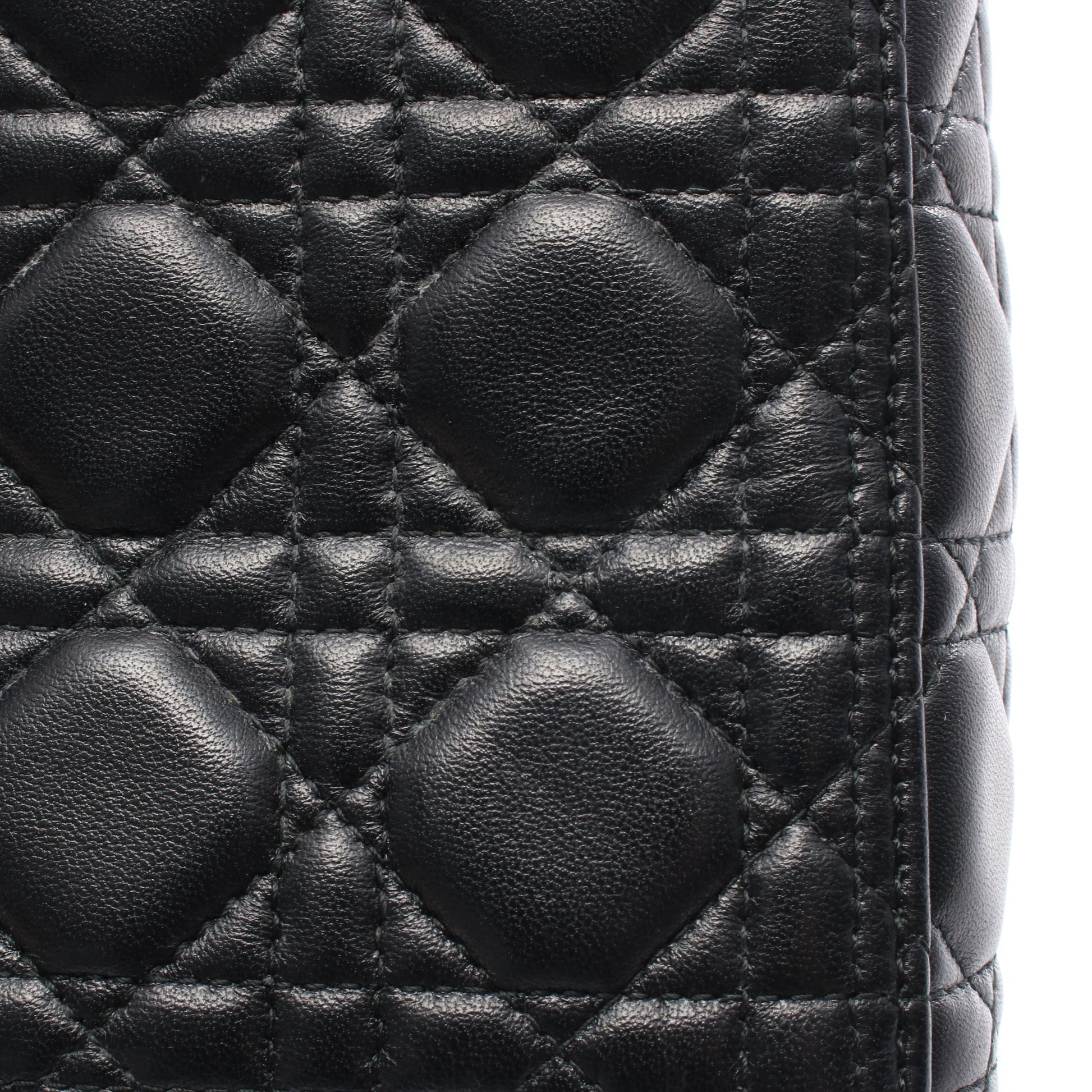 LADY DIOR レディディオール カナージュ ハンドバッグ レザー ブラック 2WAY クリスチャンディオール バッグ Christian Dior