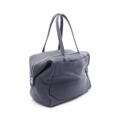 ワラゴキャビン35 ブルーニュイ ハンドバッグ トゴ ネイビー シルバー金具 C刻印 エルメス バッグ HERMES