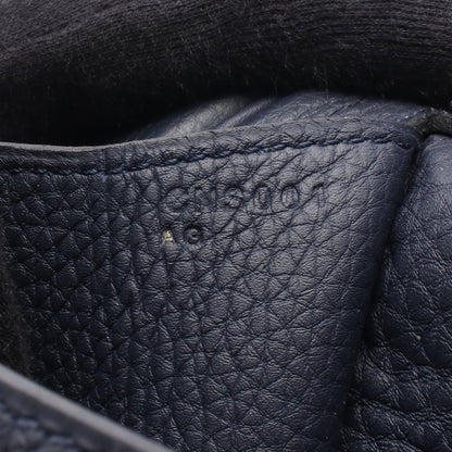 ワラゴキャビン35 ブルーニュイ ハンドバッグ トゴ ネイビー シルバー金具 C刻印 エルメス バッグ HERMES
