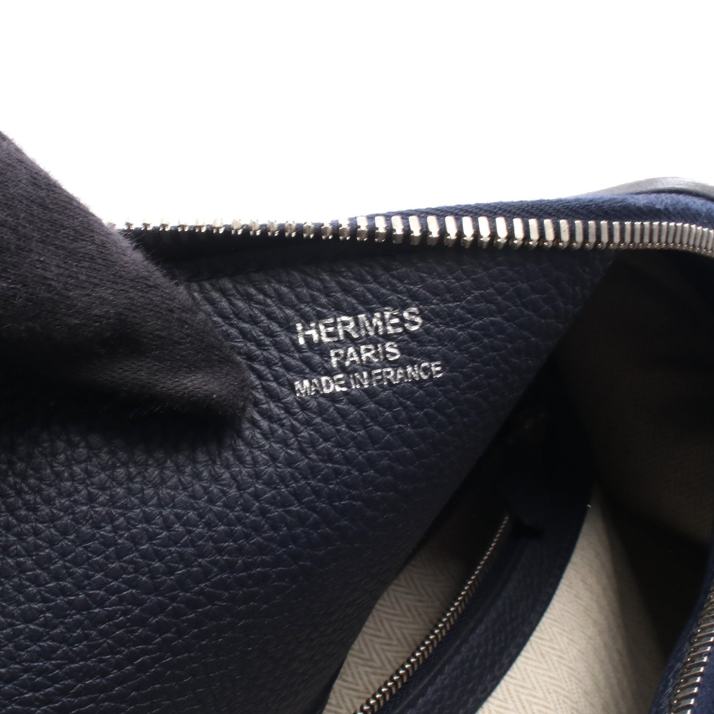 ワラゴキャビン35 ブルーニュイ ハンドバッグ トゴ ネイビー シルバー金具 C刻印 エルメス バッグ HERMES