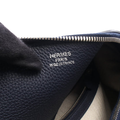 ワラゴキャビン35 ブルーニュイ ハンドバッグ トゴ ネイビー シルバー金具 C刻印 エルメス バッグ HERMES