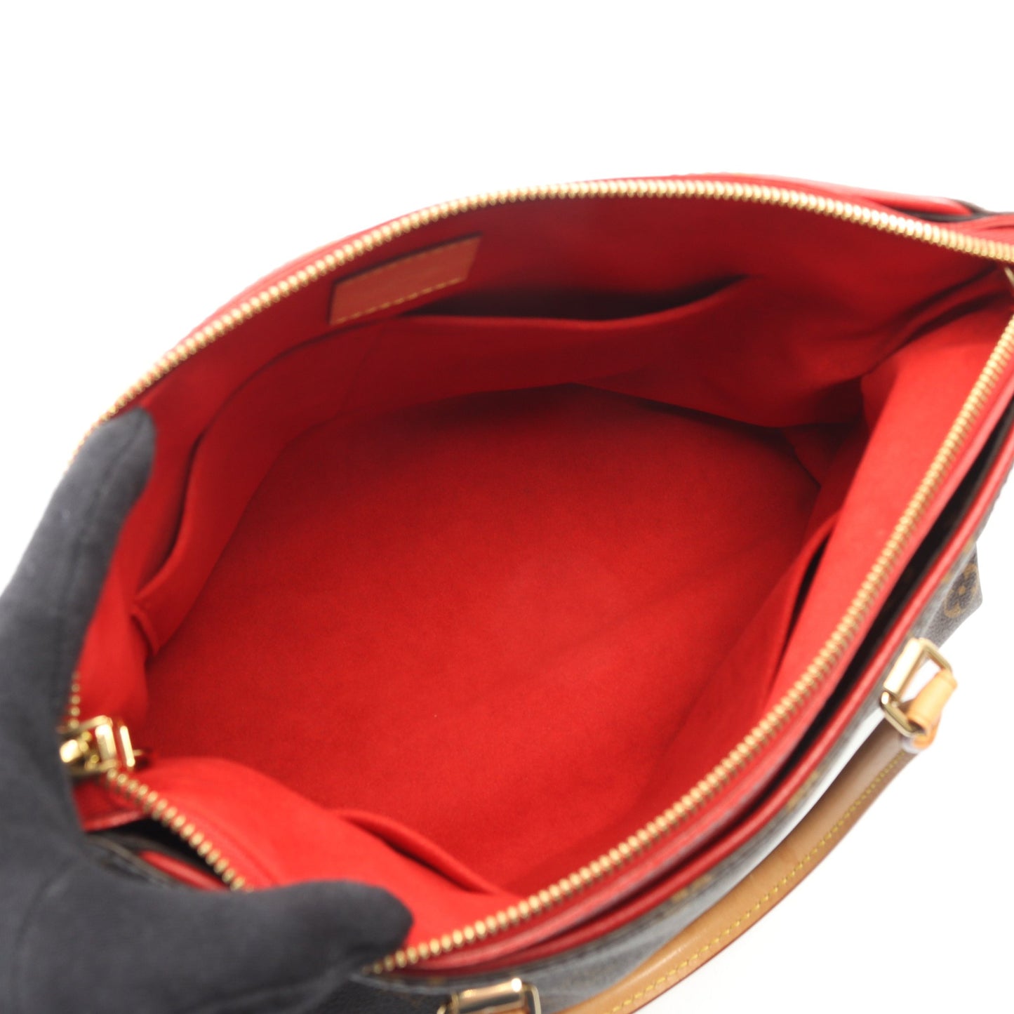 パラス モノグラム スリーズ ハンドバッグ PVC レザー ブラウン レッド 2WAY ルイヴィトン バッグ LOUIS VUITTON