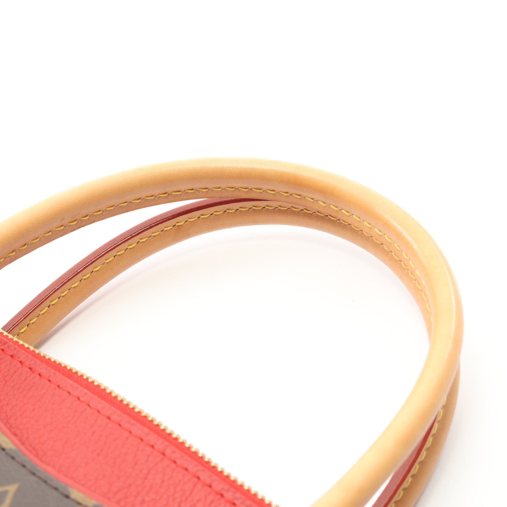 パラス モノグラム スリーズ ハンドバッグ PVC レザー ブラウン レッド 2WAY ルイヴィトン バッグ LOUIS VUITTON