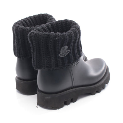 GINETTE レインブーツ レインシューズ ラバー ニットファブリック ブラック モンクレール シューズ MONCLER