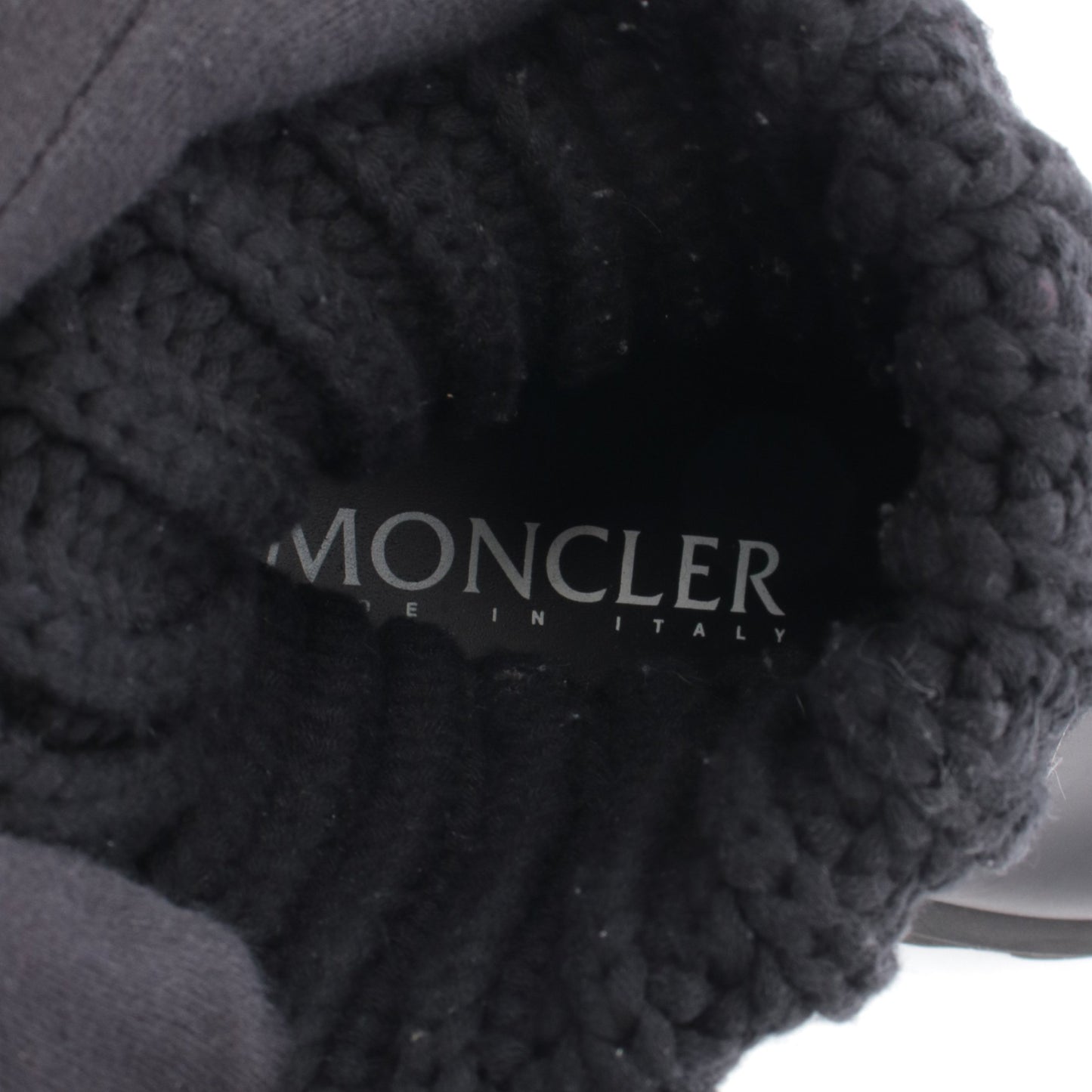 GINETTE レインブーツ レインシューズ ラバー ニットファブリック ブラック モンクレール シューズ MONCLER