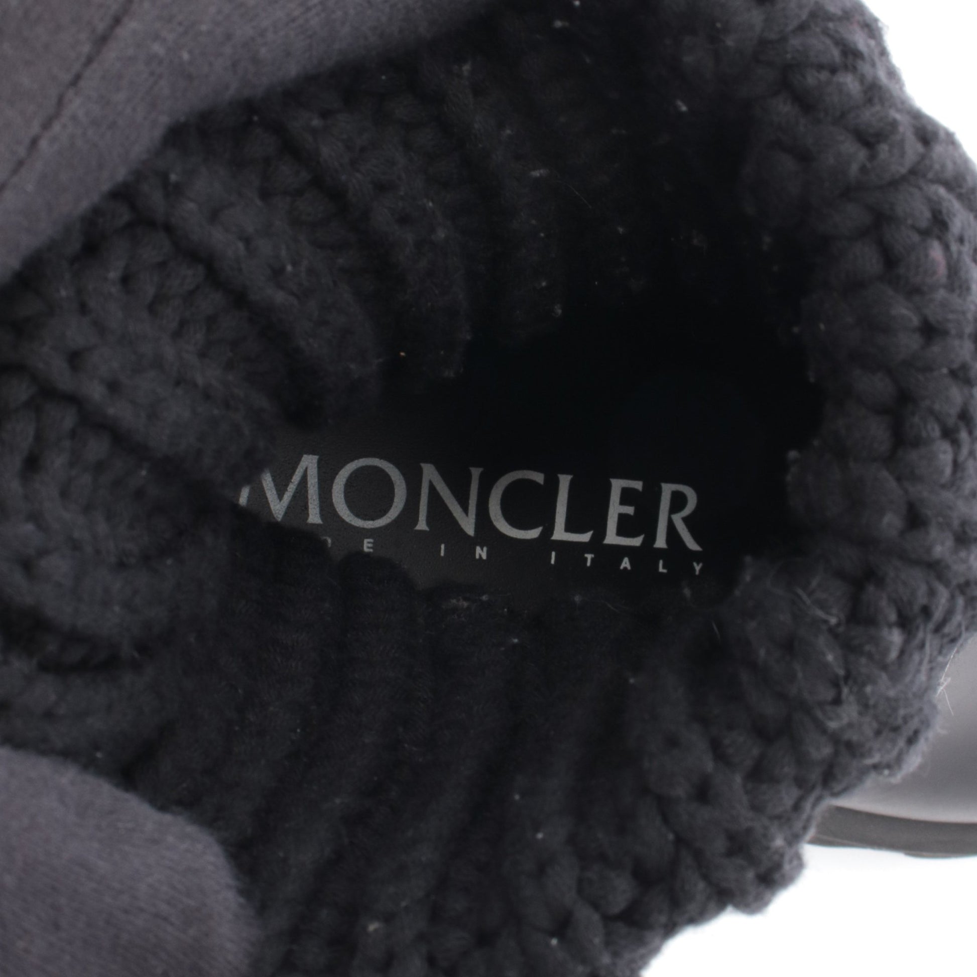 GINETTE レインブーツ レインシューズ ラバー ニットファブリック ブラック モンクレール シューズ MONCLER