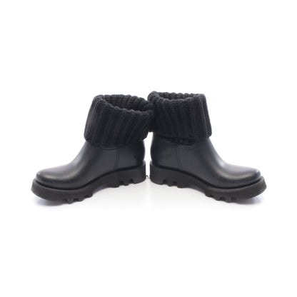 GINETTE レインブーツ レインシューズ ラバー ニットファブリック ブラック モンクレール シューズ MONCLER