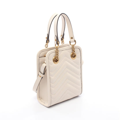 GGマーモント チェーンハンドバッグ レザー ホワイト 2WAY グッチ バッグ GUCCI