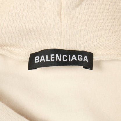 LOGO ミディアムフィットフーディー プルオーバーパーカー コットン ベージュ 裏起毛 バレンシアガ トップス BALENCIAGA