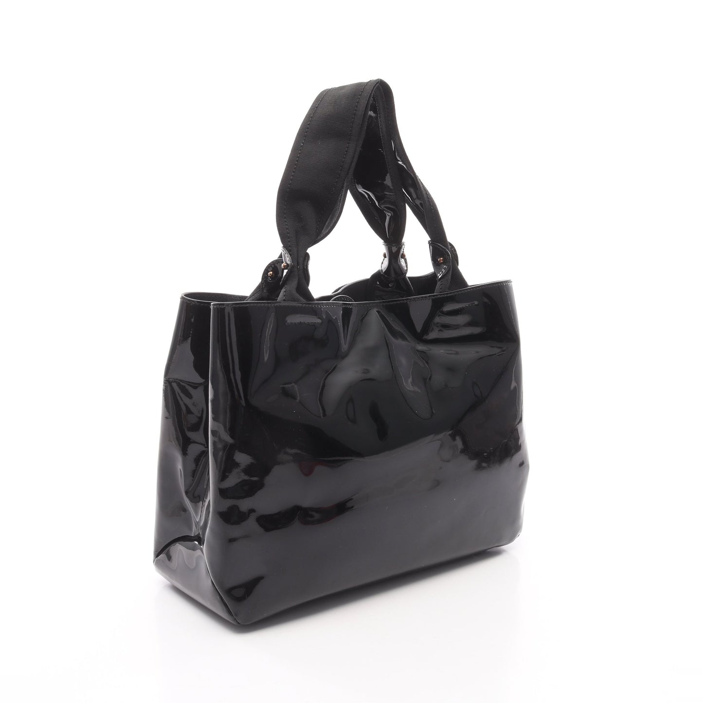 ヴァラリボン ハンドバッグ トートバッグ エナメルレザー ブラック サルヴァトーレフェラガモ バッグ Salvatore Ferragamo
