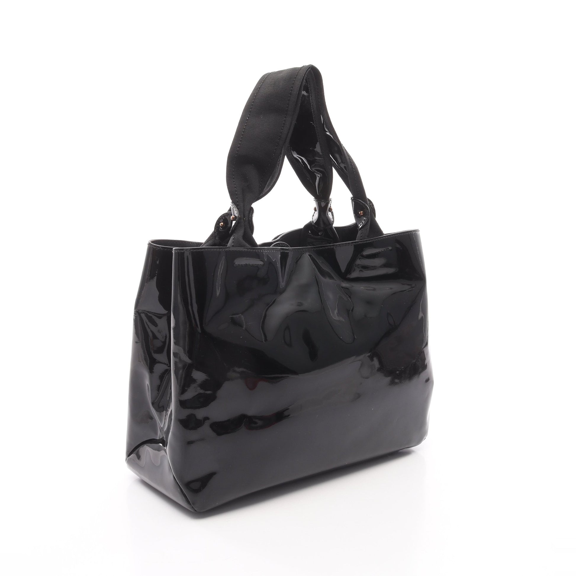 ヴァラリボン ハンドバッグ トートバッグ エナメルレザー ブラック サルヴァトーレフェラガモ バッグ Salvatore Ferragamo