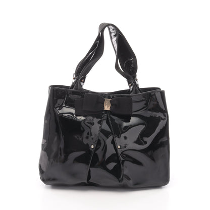 ヴァラリボン ハンドバッグ トートバッグ エナメルレザー ブラック サルヴァトーレフェラガモ バッグ Salvatore Ferragamo