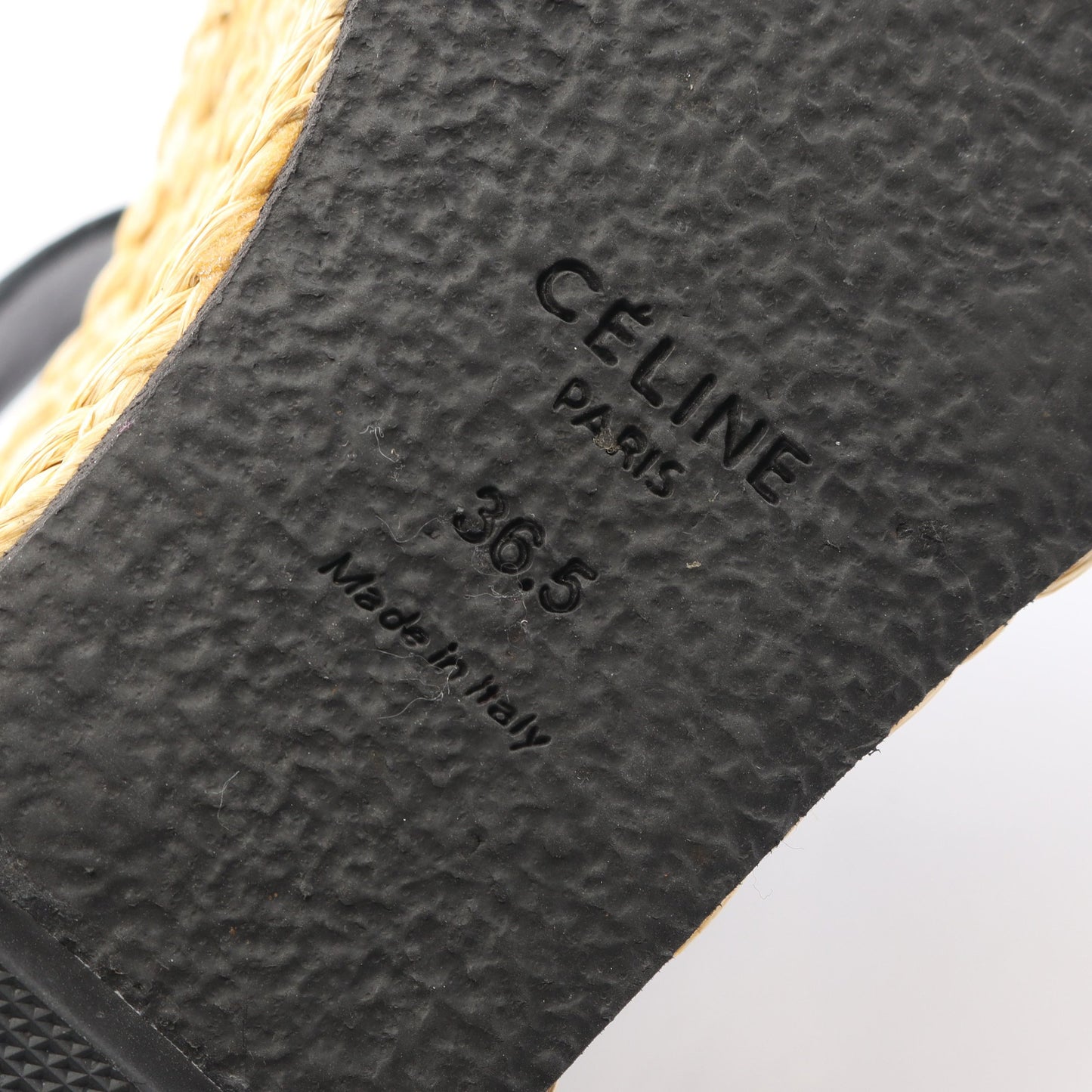 サンダル レザー ファブリック ブラック ネイビー ウェッジソール エスパドリーユ セリーヌ シューズ CELINE