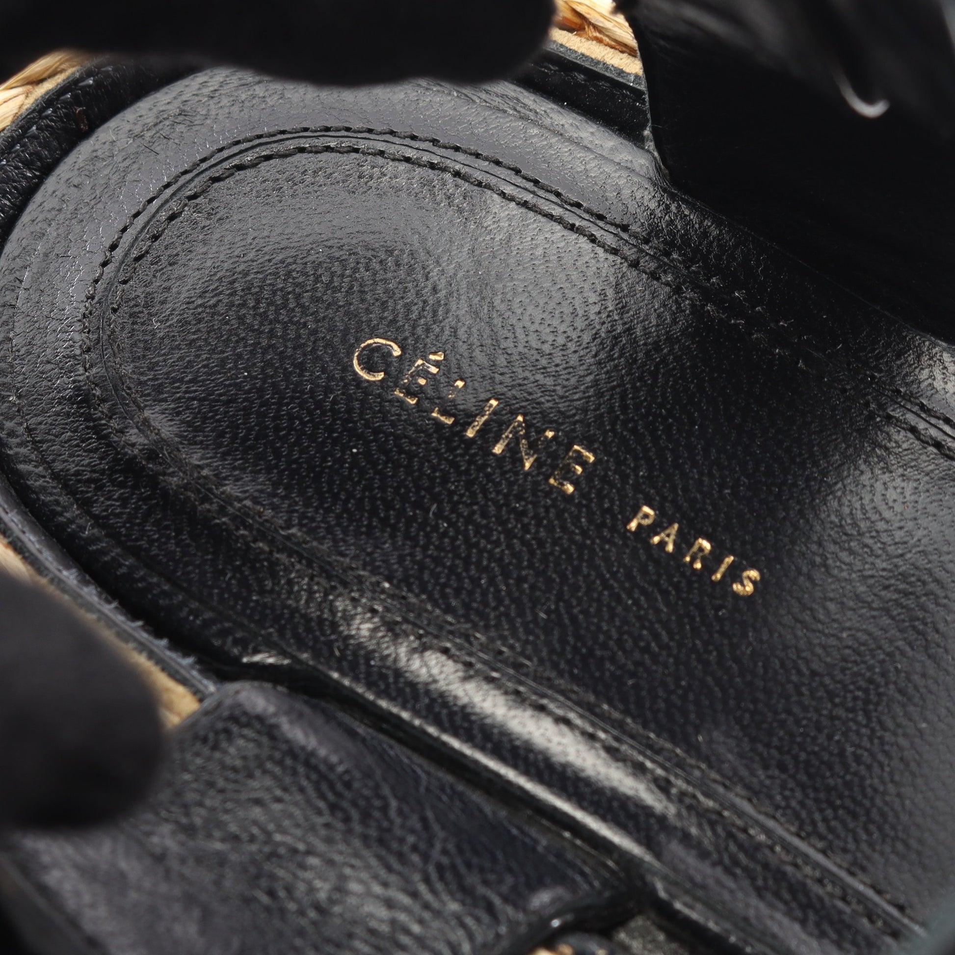 サンダル レザー ファブリック ブラック ネイビー ウェッジソール エスパドリーユ セリーヌ シューズ CELINE