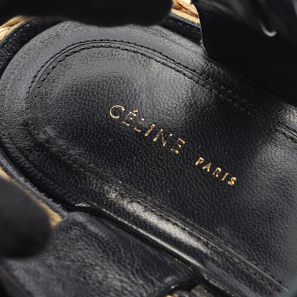サンダル レザー ファブリック ブラック ネイビー ウェッジソール エスパドリーユ セリーヌ シューズ CELINE