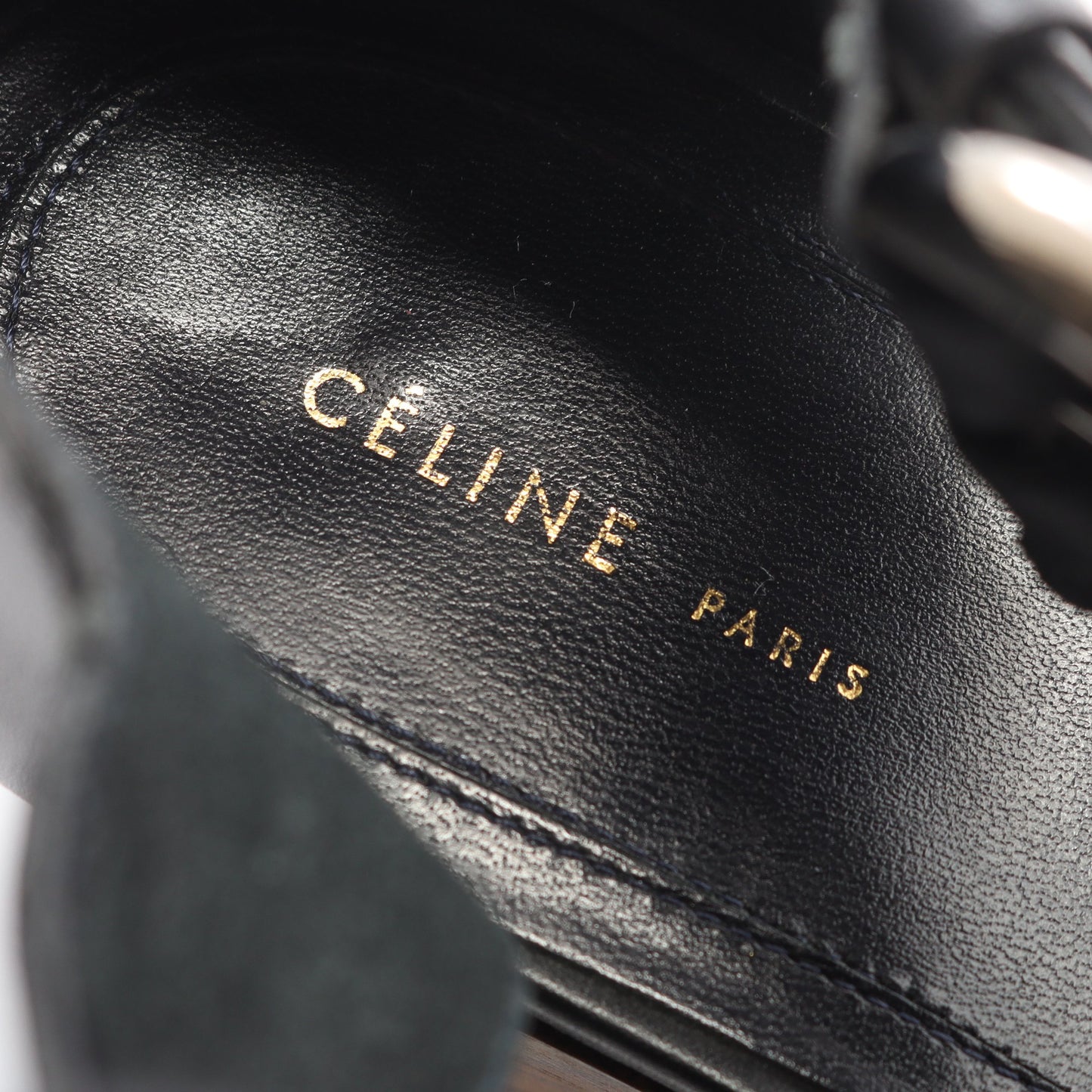 サンダル レザー スエード ブラック ウェッジソール フィービー期 セリーヌ シューズ CELINE