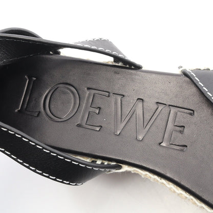 ゲート サンダル レザー ブラック エスパドリーユ ウェッジソール ロエベ シューズ LOEWE