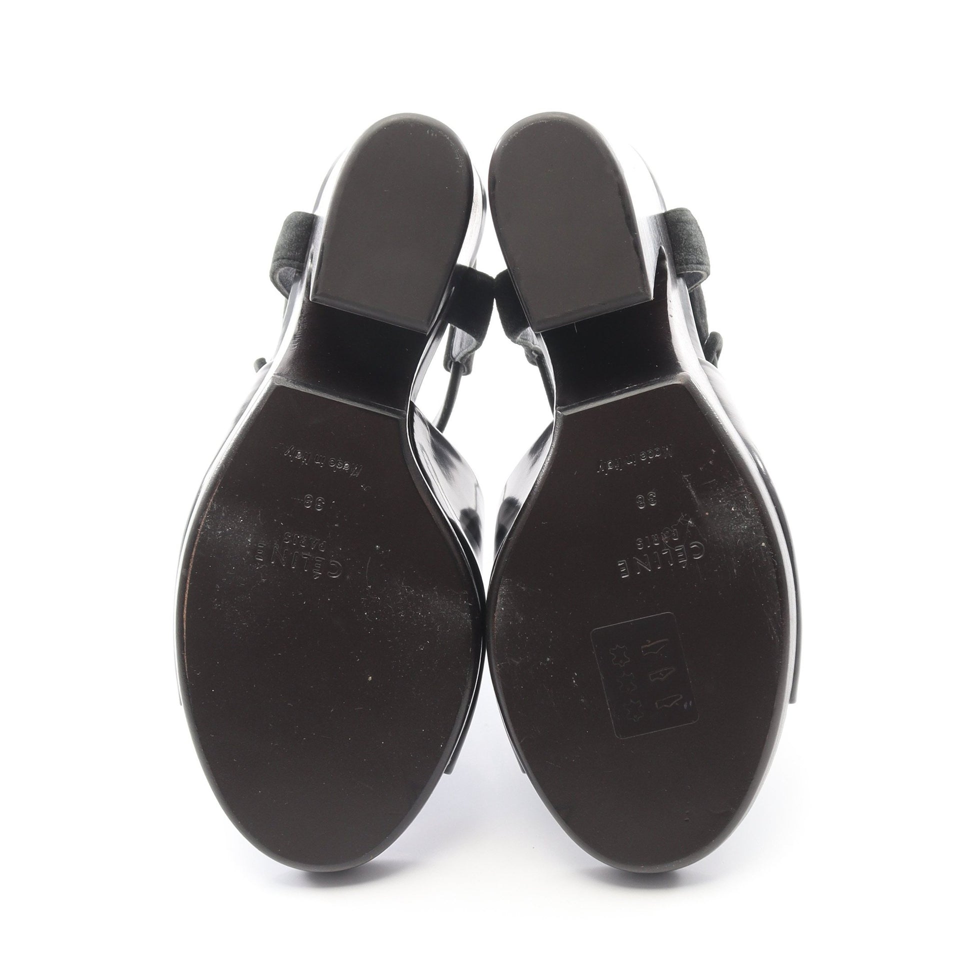 サンダル レザー スエード ブラック セリーヌ シューズ CELINE