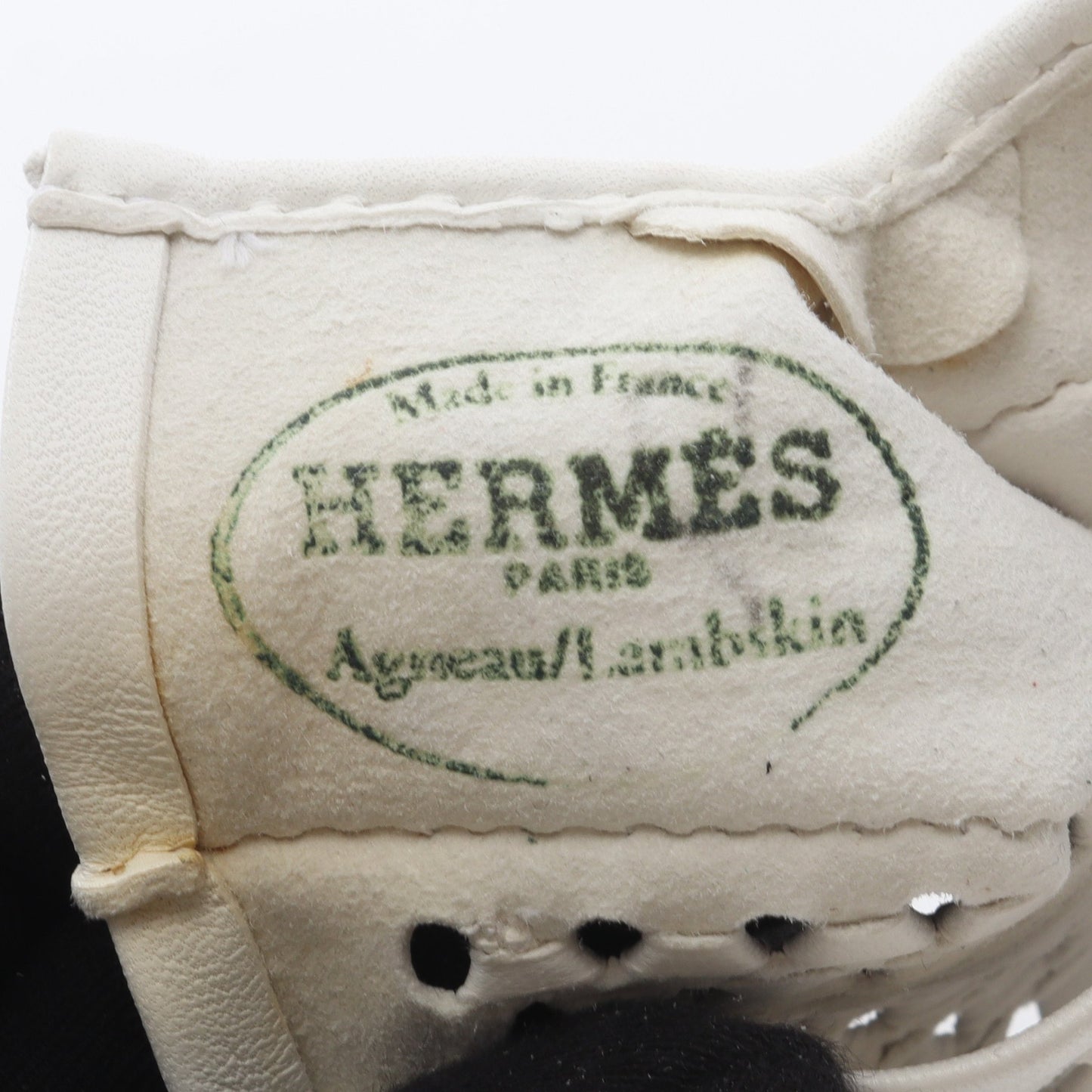 手袋 グローブ ラムスキン ホワイト メッシュ エルメス 財布・小物 HERMES