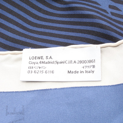 スカーフ シルク ネイビー オフホワイト ロエベ 財布・小物 LOEWE
