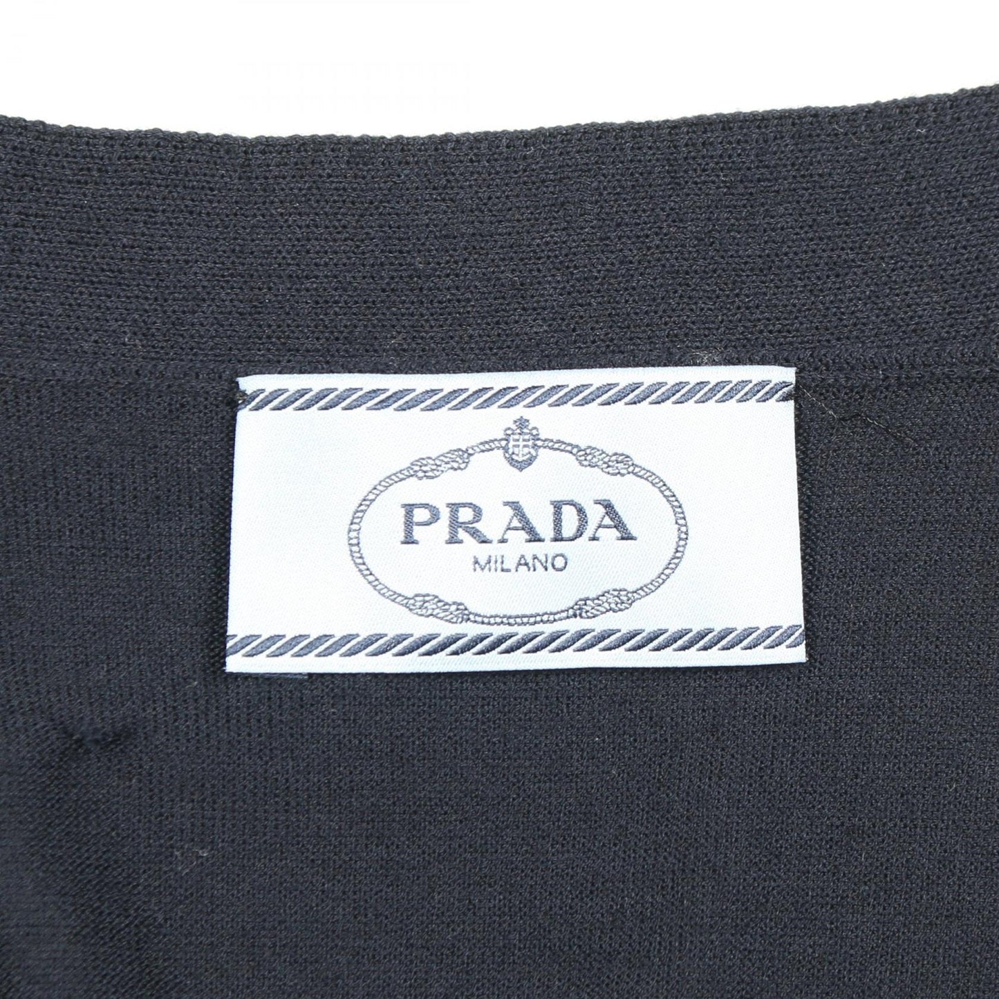 カーディガン Vネック ウール ダークネイビー プラダ トップス PRADA