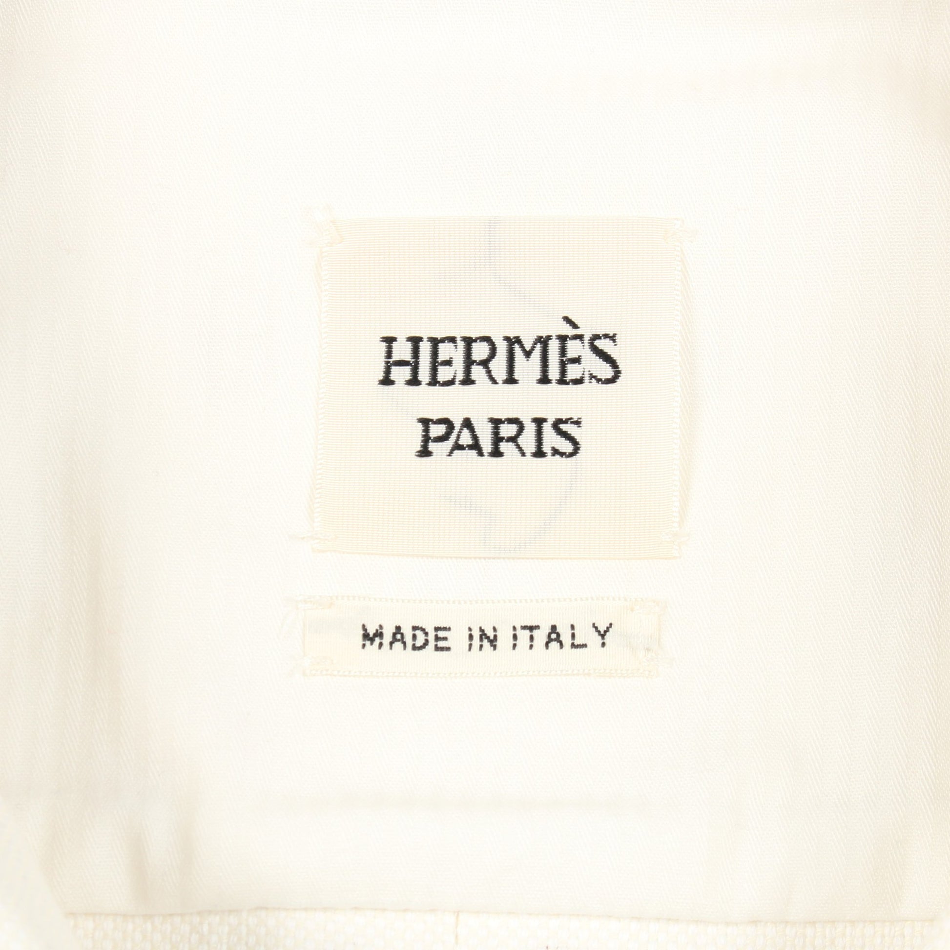シェーヌダンクル デニムジャケット コットン ホワイト ブラウン エルメス アウター HERMES
