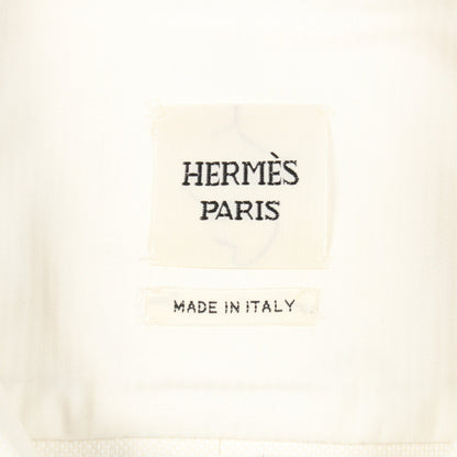 シェーヌダンクル デニムジャケット コットン ホワイト ブラウン エルメス アウター HERMES