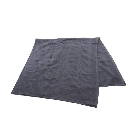 コーチング ペルル ブルーノワール ポンチョ ストール シルク ダークネイビー ビーズ エルメス