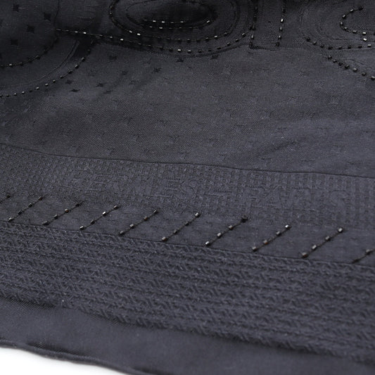 コーチング ペルル ブルーノワール ポンチョ ストール シルク ダークネイビー ビーズ エルメス