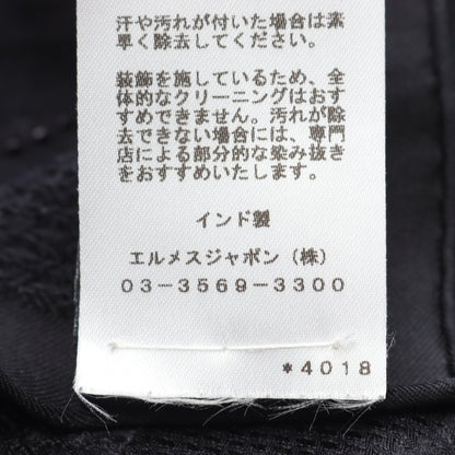 コーチング ペルル ブルーノワール ポンチョ ストール シルク ダークネイビー ビーズ エルメス 財布・小物 HERMES