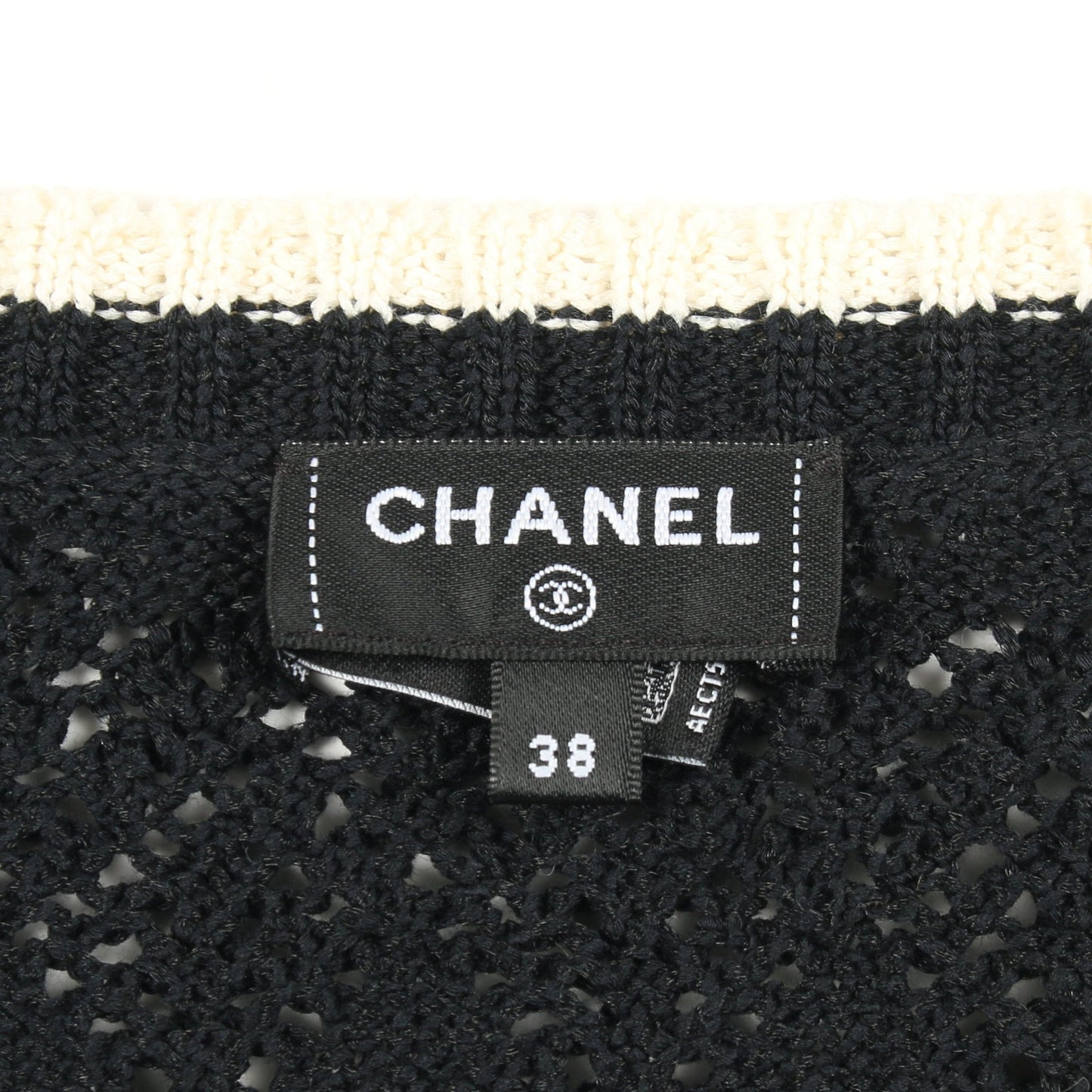 ココマークボタン ニット ヘンリーネック コットン ブラック アイボリー シャネル トップス CHANEL